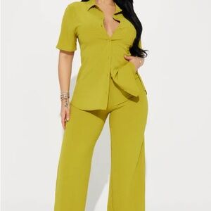 Women's Lime Green Pants Set